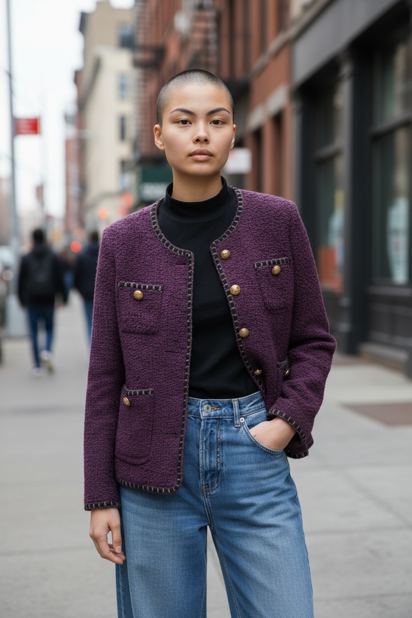 Purple Tweed Jacket by Joyjocey - view 1 of 20