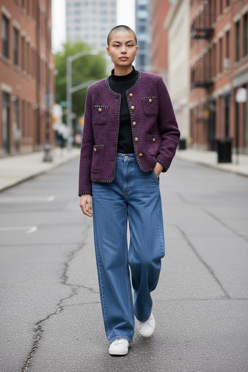 Purple Tweed Jacket by Joyjocey - view 6 of 20