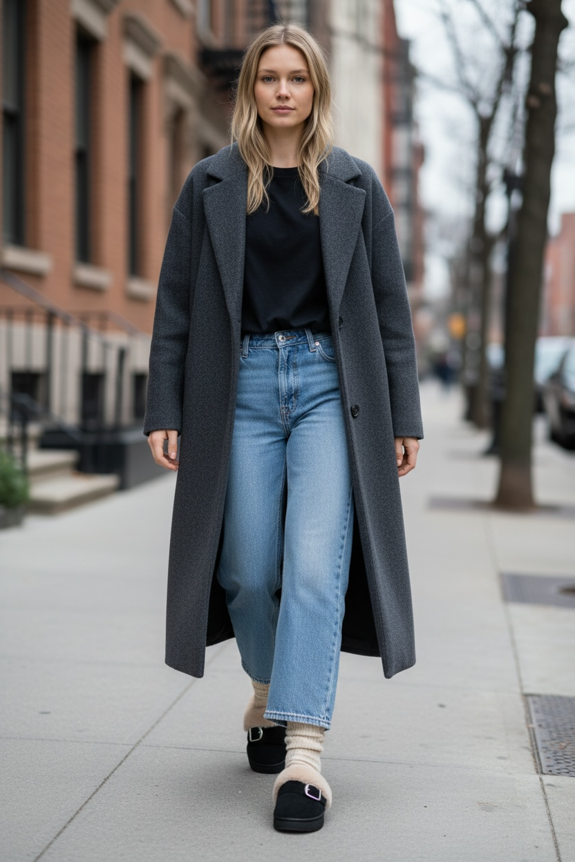 Cozy Fleece-Lined Buckle Slippers