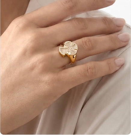 Four-Leaf Clover Crystal Ring by Joyjocey - view 1 of 5