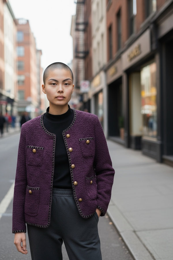 Purple Tweed Jacket by Joyjocey - view 2 of 20