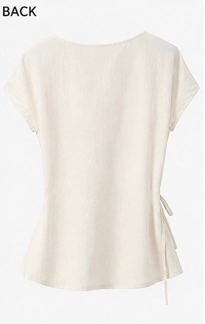 Women's Asymmetrical Side Tie Blouse by Joyjocey - view 2 of 7