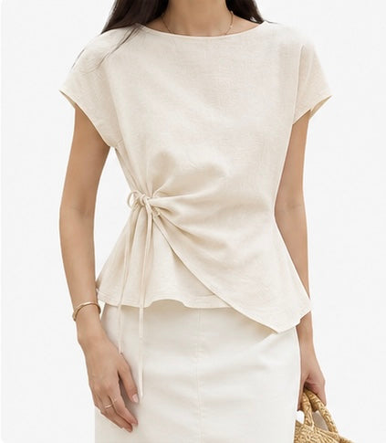 Women's Asymmetrical Side Tie Blouse by Joyjocey - view 7 of 7