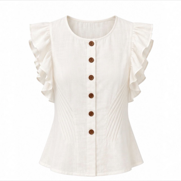 Women's Ruffle Sleeve Button Front Blouse by Joyjocey - view 1 of 5