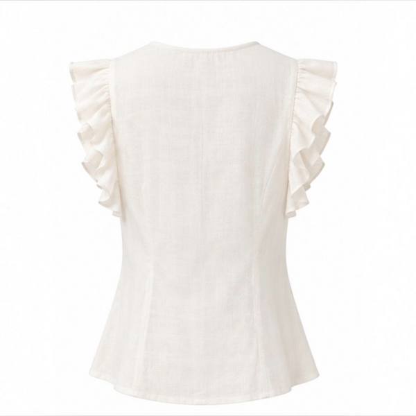 Women's Ruffle Sleeve Button Front Blouse by Joyjocey - view 2 of 5