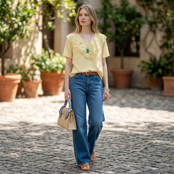 Women's Ruffle V-Neck Blouse by Joyjocey - view 1 of 6