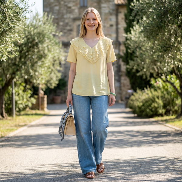 Women's Ruffle V-Neck Blouse by Joyjocey - view 2 of 6