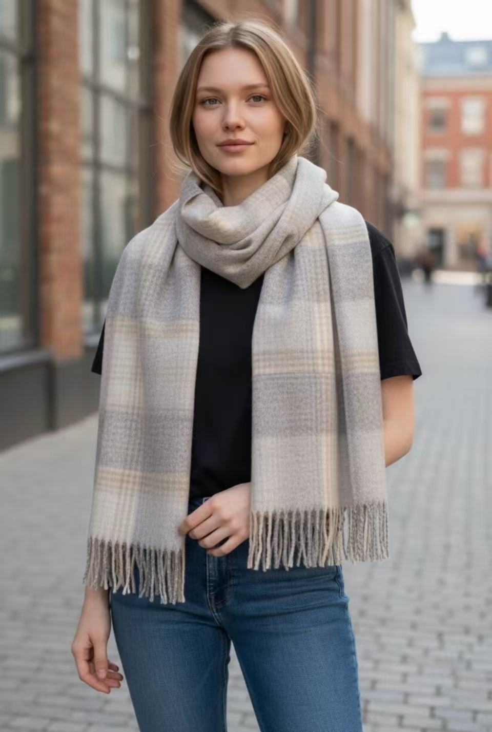 Long Plait Scarf for Women – Light-Color Collection