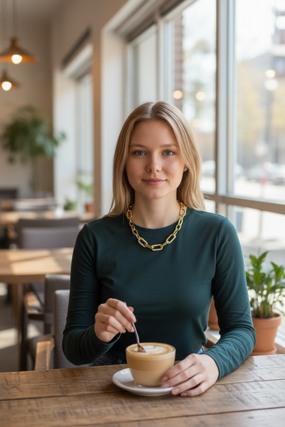 Metal-Plated Statement Chain Necklace