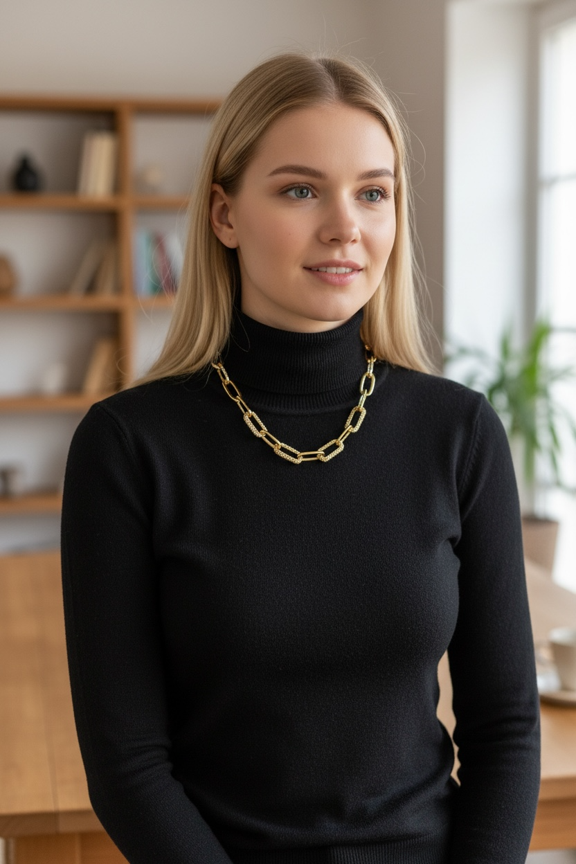 Metal-Plated Statement Chain Necklace