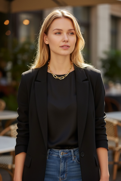 Metal-Plated Statement Chain Necklace