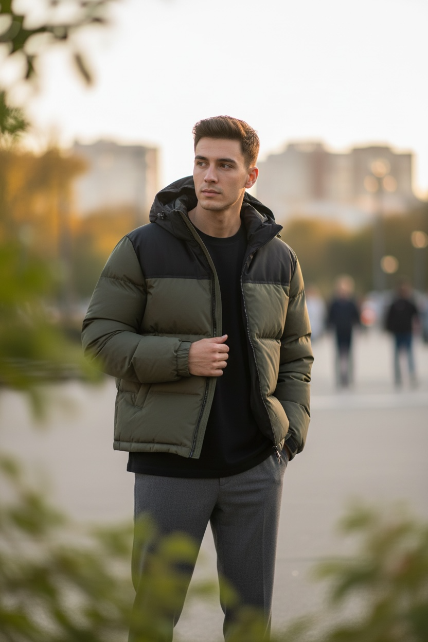 Unisex Wool-Filled Puffer Jacket