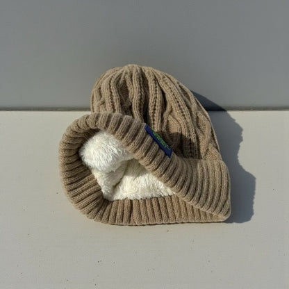 Unisex Fleece-Lined Cable-Knit Beanie