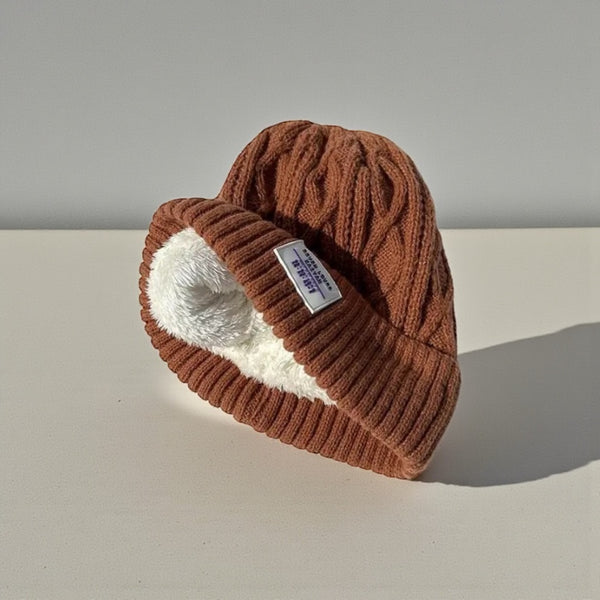 Unisex Fleece-Lined Cable-Knit Beanie