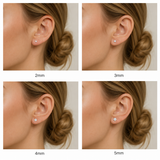 999 Sterling Silver Cubic Zirconia Stud Earrings