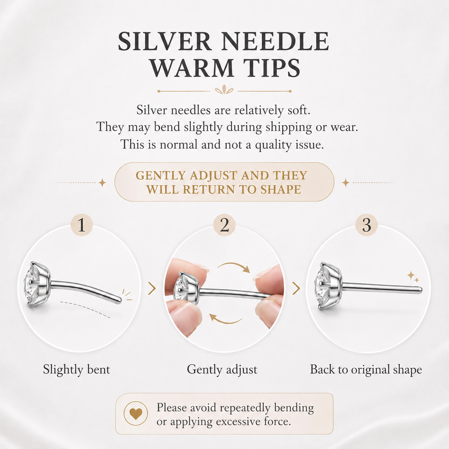 999 Sterling Silver Cubic Zirconia Stud Earrings