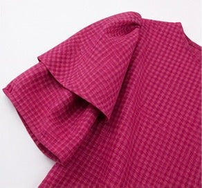 Textured Ruffle Sleeve Blouse
