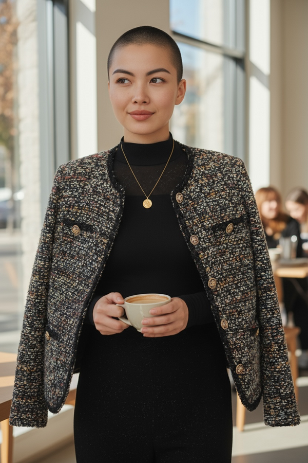 Classic Multi-Tone Wool Tweed Jacket