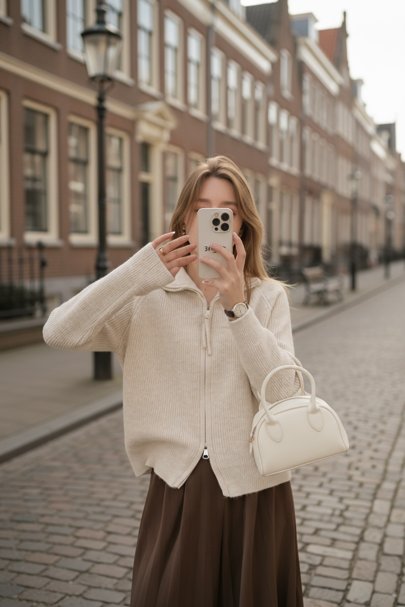 Cozy Zip-Up Knit Sweater