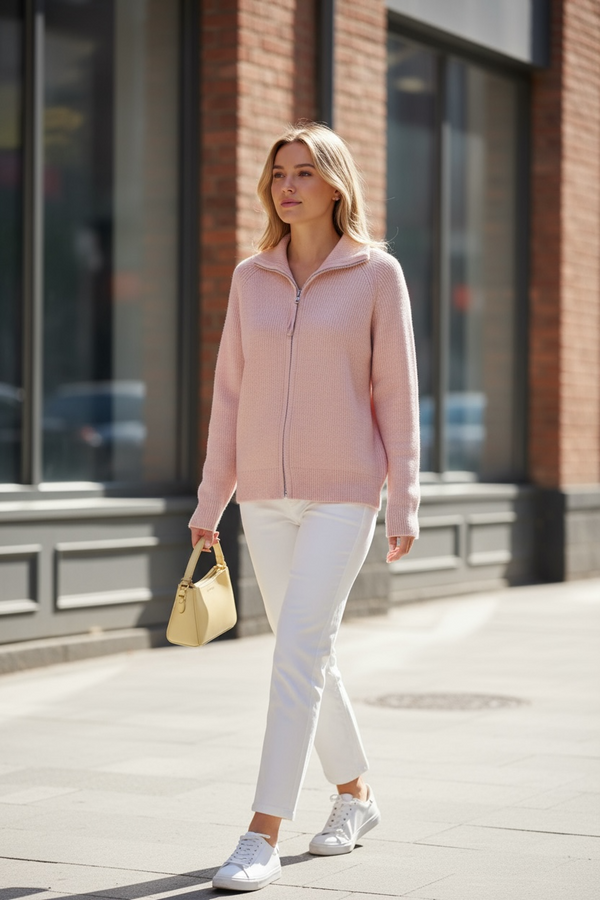 Cozy Zip-Up Knit Sweater