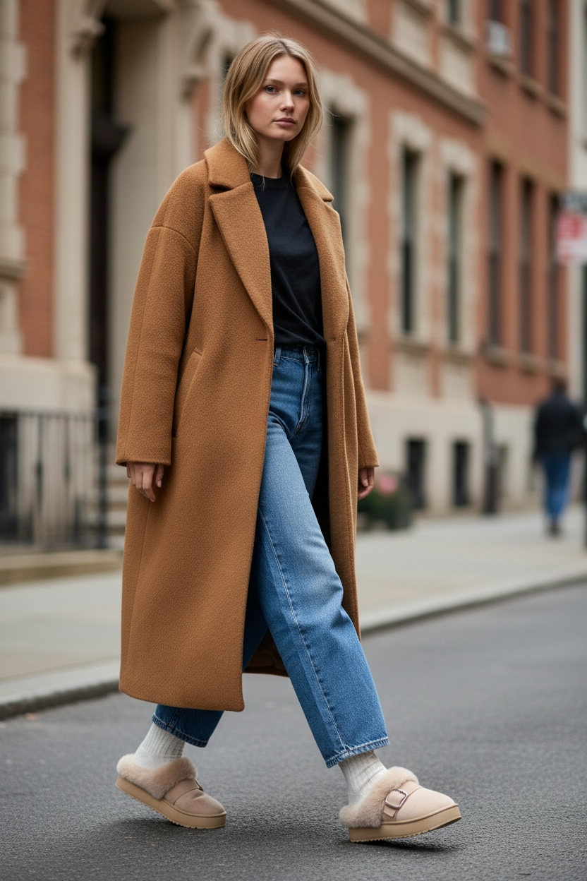 Cozy Fleece-Lined Buckle Slippers