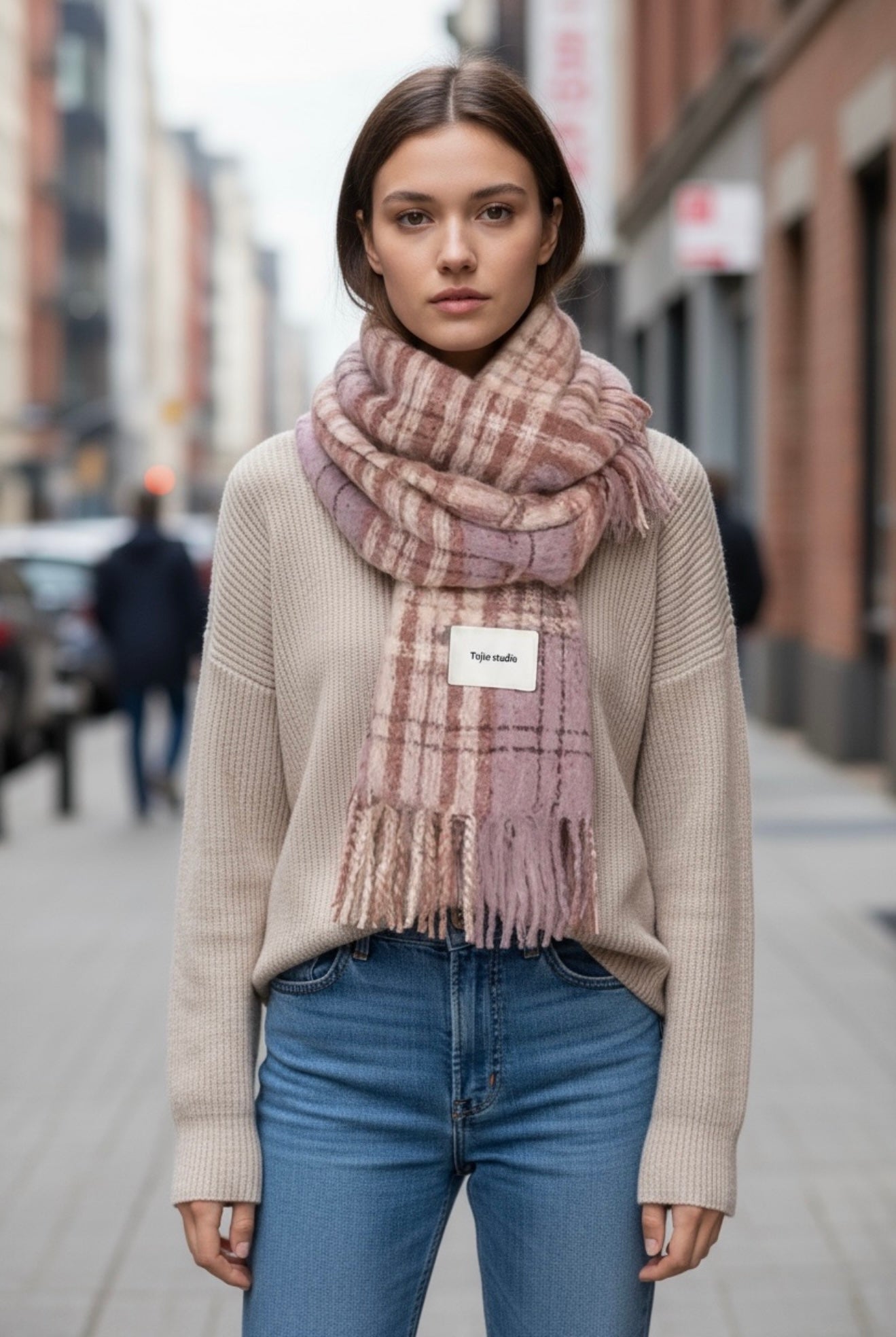 Cozy Plaid Winter Scarf – Purple Collection