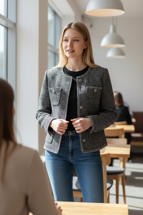 Dark Grey Tweed Jacket