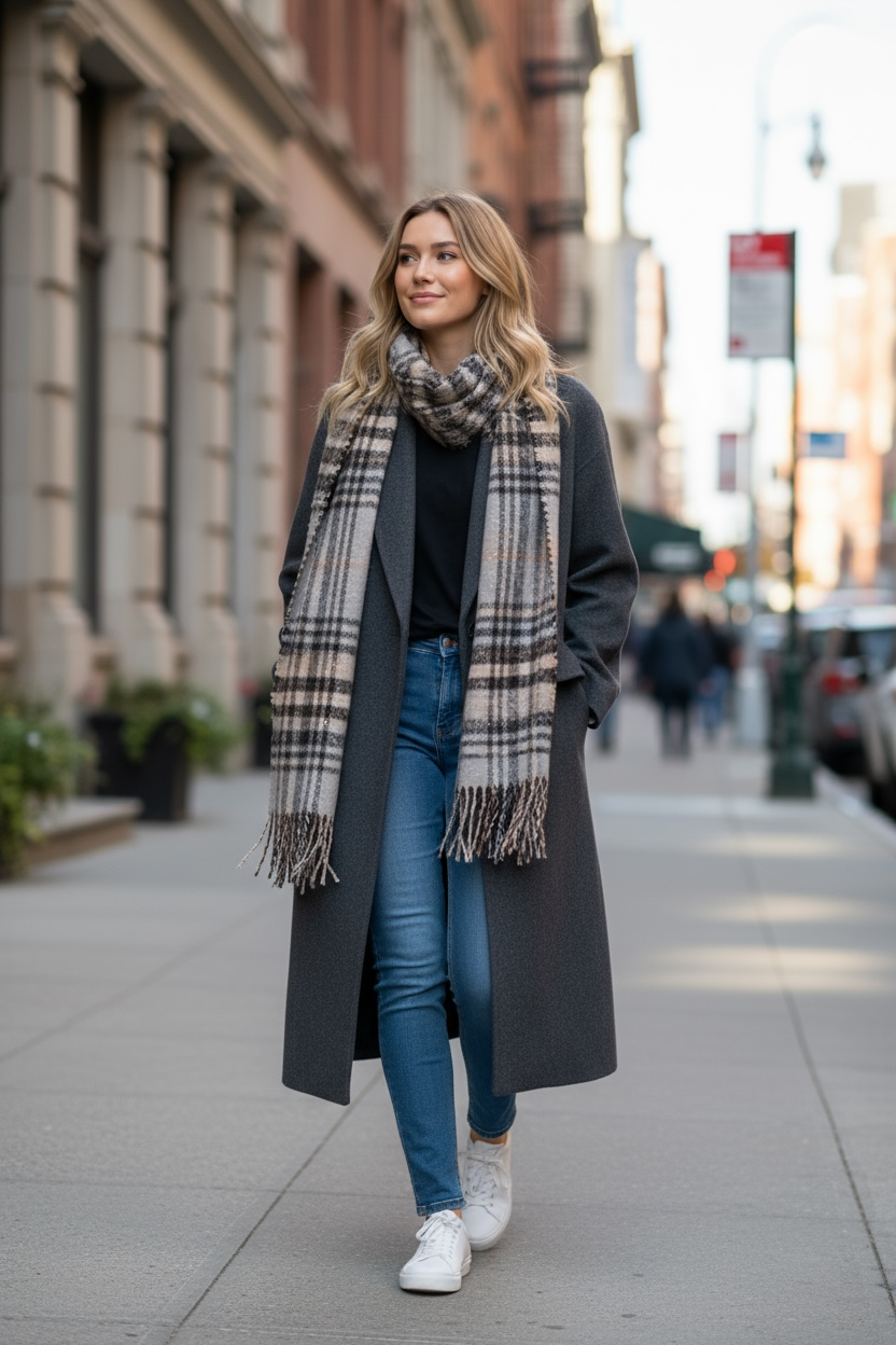 Down-Lined Long Wool Coat - Including Matching Vest