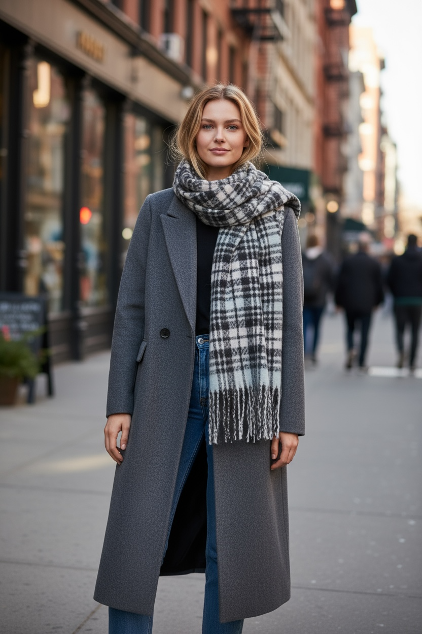 Down-Lined Long Wool Coat - Including Matching Vest