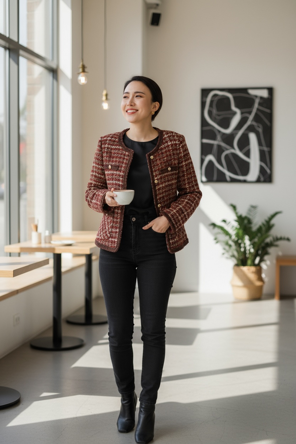 Down-lined Tweed Jacket