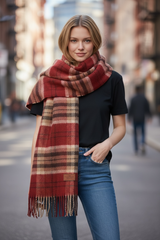 Heritage Plaid Wool Scarf-Red Collection by Joyjocey - view 1 of 7
