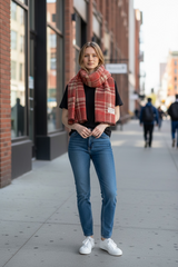 Heritage Plaid Wool Scarf-Red Collection by Joyjocey - view 7 of 7