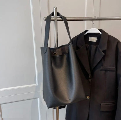 Minimalist Soft Leather Tote Bag