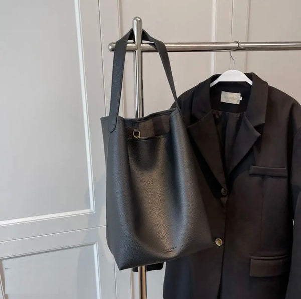 Minimalist Soft Leather Tote Bag