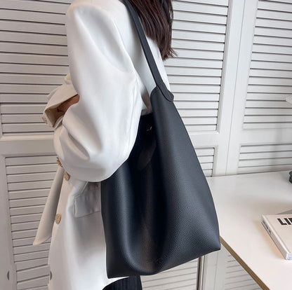 Minimalist Soft Leather Tote Bag