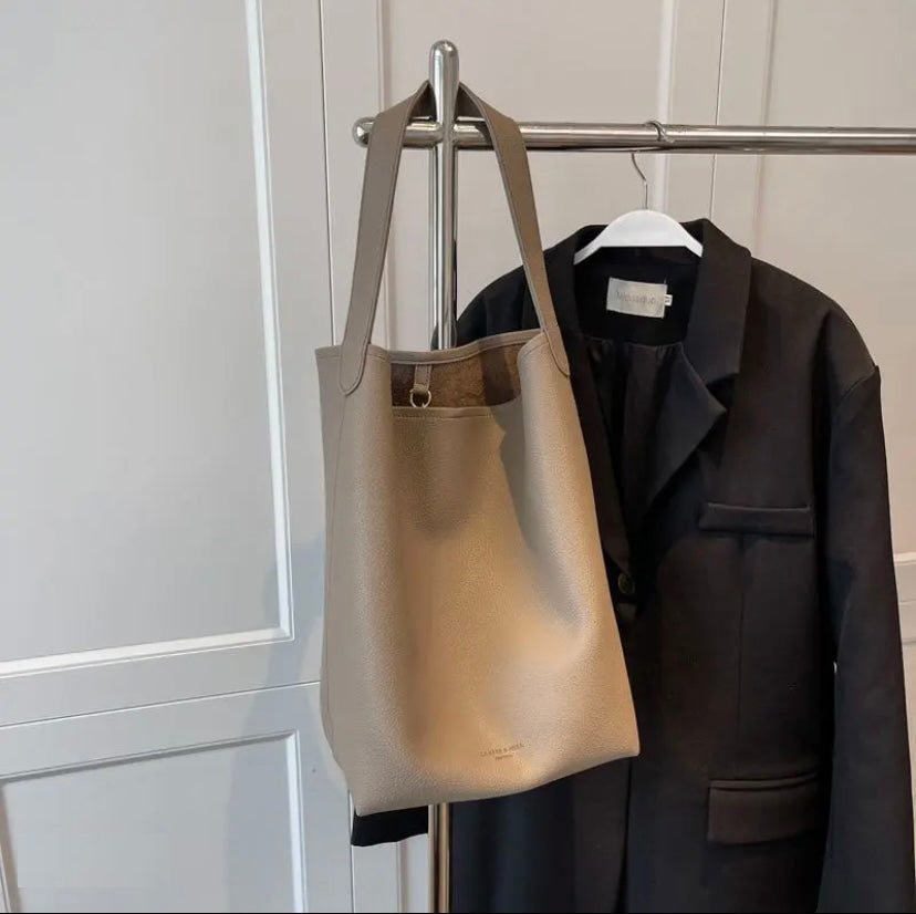Minimalist Soft Leather Tote Bag