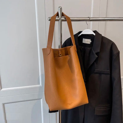 Minimalist Soft Leather Tote Bag