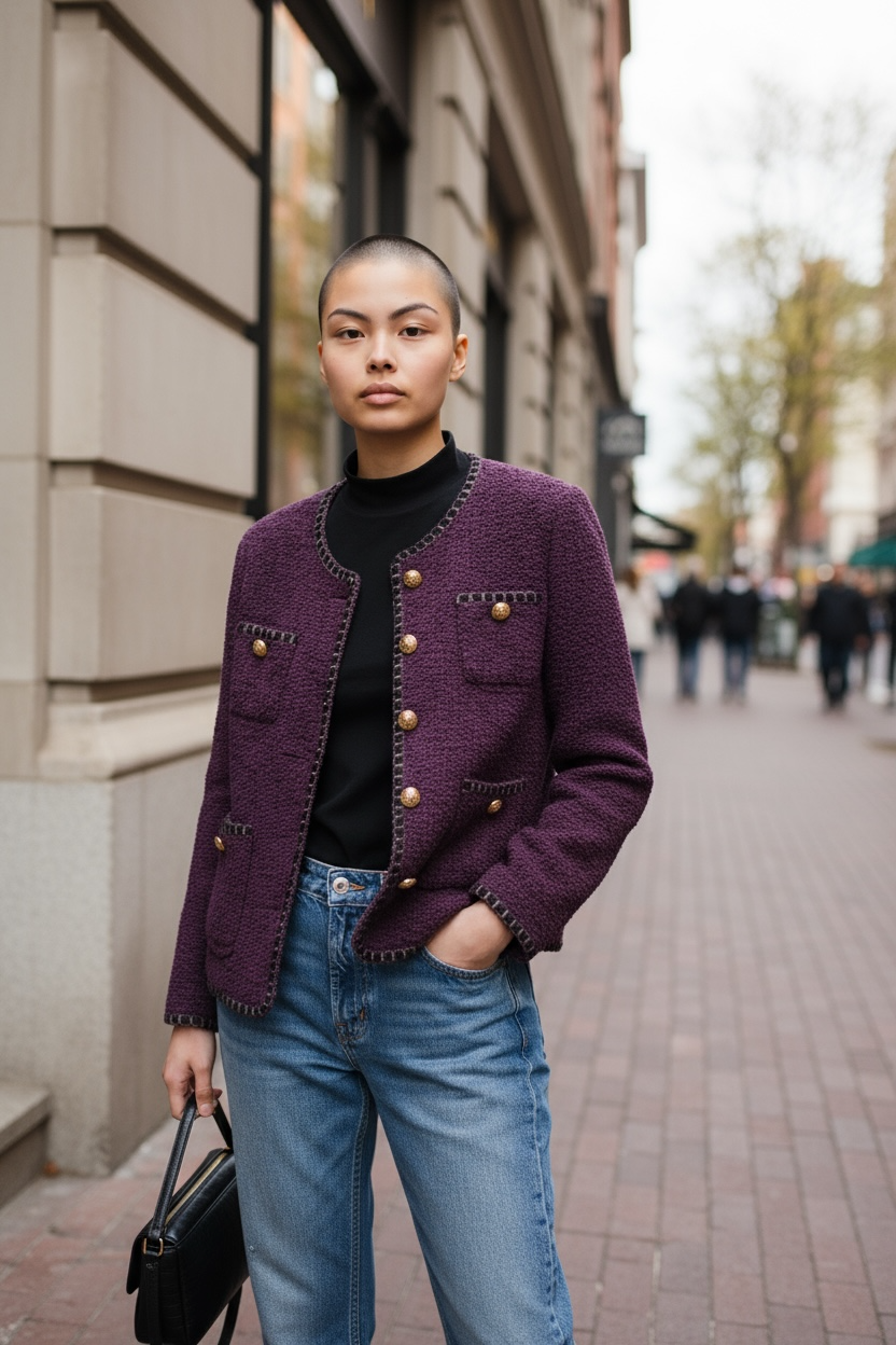 Purple Tweed Jacket by Joyjocey - view 15 of 20