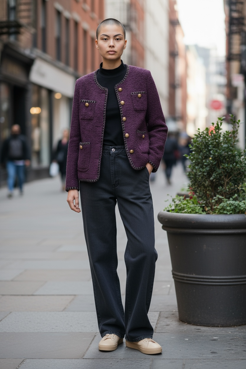 Purple Tweed Jacket by Joyjocey - view 9 of 20