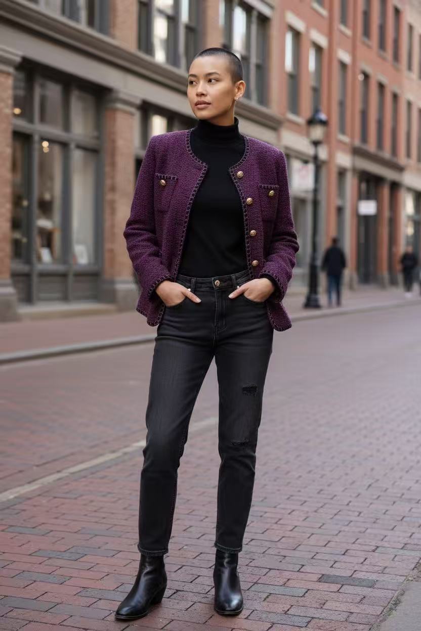 Purple Tweed Jacket by Joyjocey - view 16 of 20