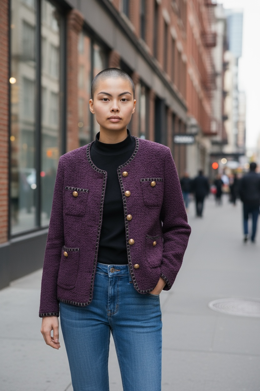 Purple Tweed Jacket by Joyjocey - view 12 of 20