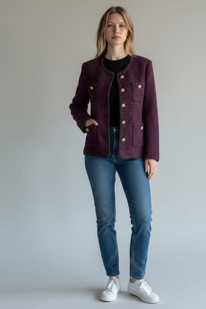 Purple Tweed Jacket by Joyjocey - view 20 of 20
