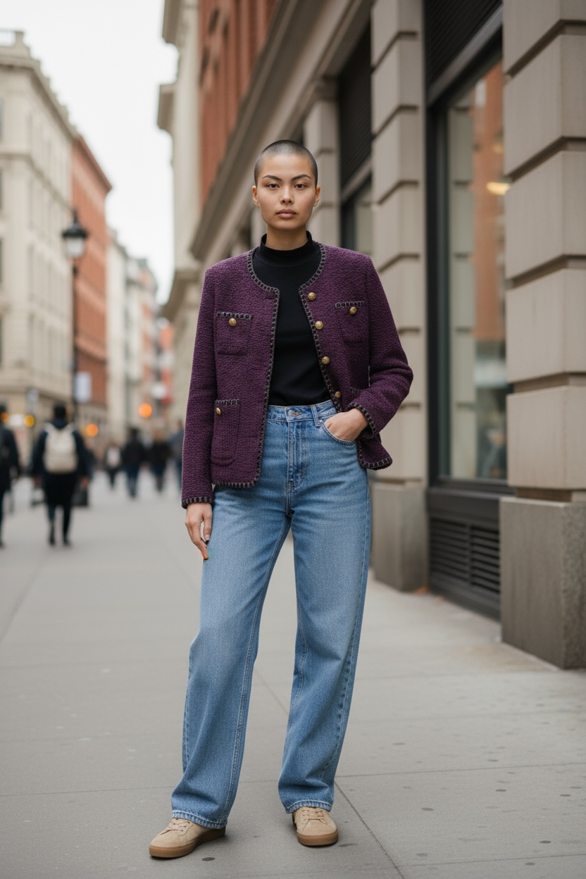 Purple Tweed Jacket by Joyjocey - view 11 of 20