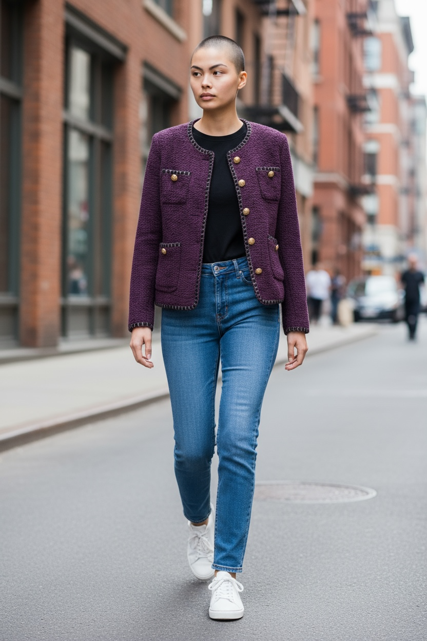 Purple Tweed Jacket by Joyjocey - view 14 of 20