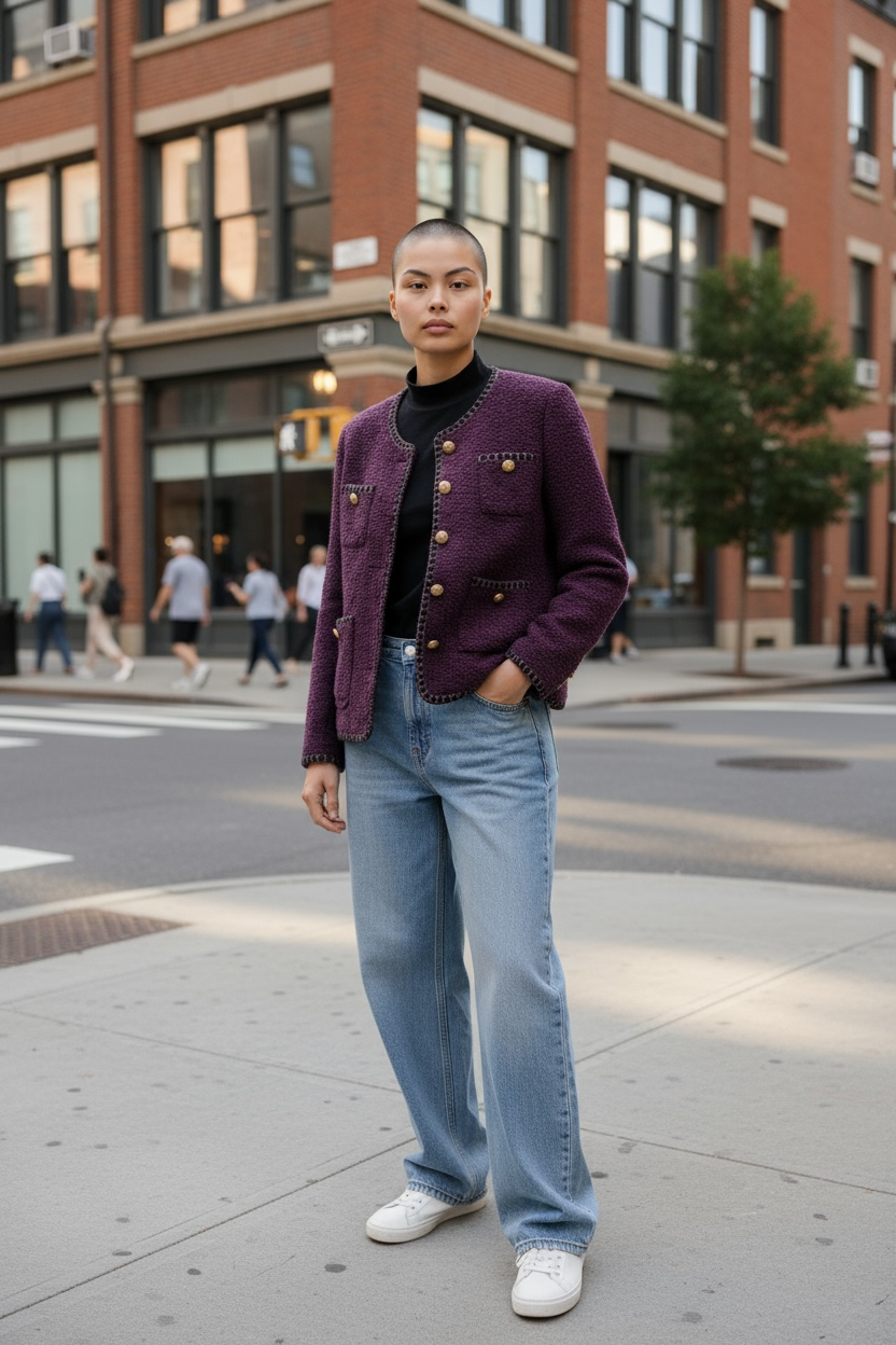 Purple Tweed Jacket by Joyjocey - view 7 of 20
