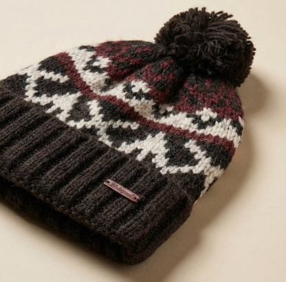 Fleece-lined Nordic Knit Pom Beanie