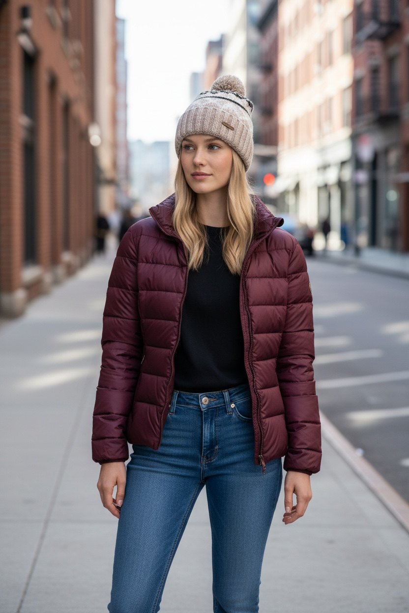 Fleece-lined Nordic Knit Pom Beanie