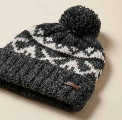 Fleece-lined Nordic Knit Pom Beanie