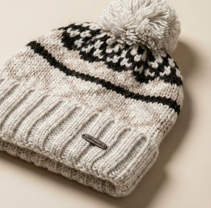 Fleece-lined Nordic Knit Pom Beanie