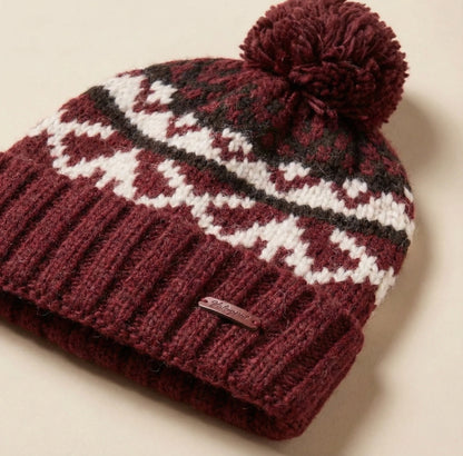 Fleece-lined Nordic Knit Pom Beanie